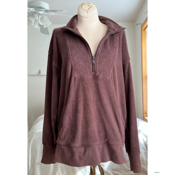 aerie Sweaters - Aerie Offline Brown Terrycloth Pullover